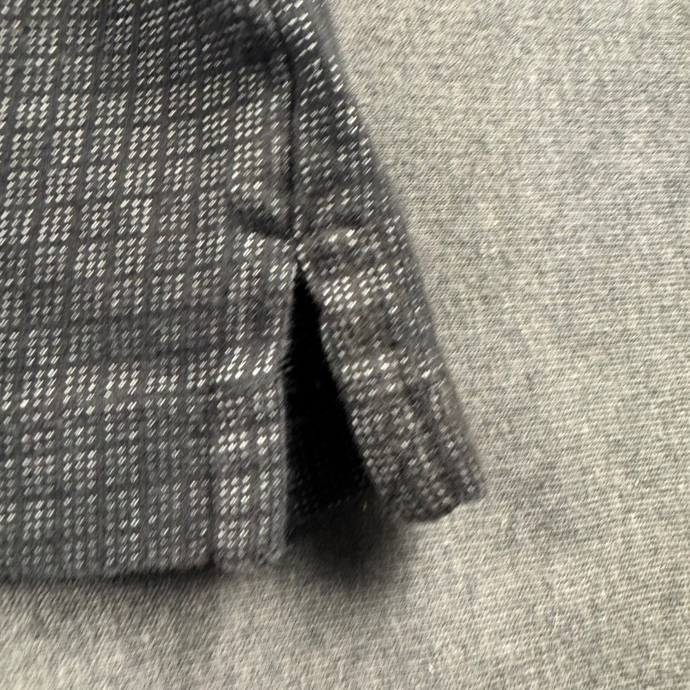 Van Heusen Mens Large Polo Shirt Charcoal Gray Micro Check Short Sleeve Cotton L - Picture 5 of 9